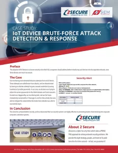 2Secure IoT Device Brute Force Attack Detection Response